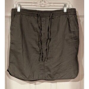 Kennar linen blend skirt Sz 6 Olive Army Green GorpCore Hiking Camping